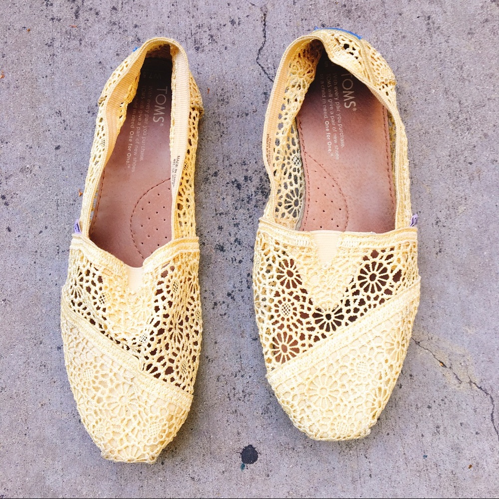 Yellow Moroccan Crochet Classic Toms